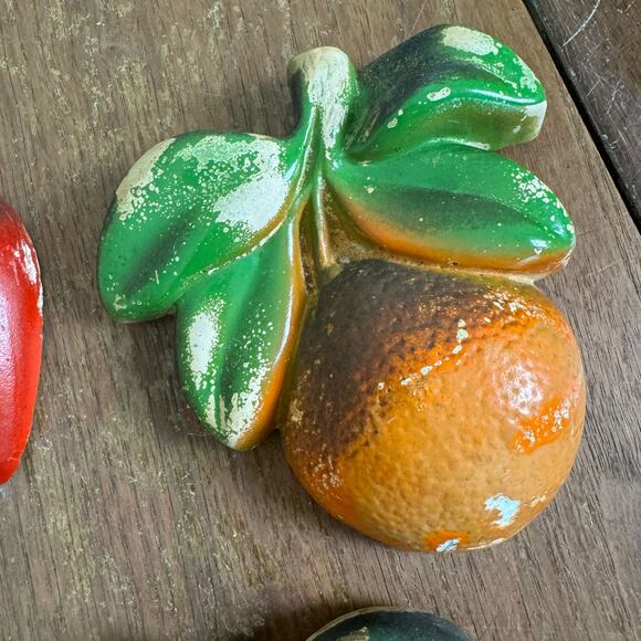 Vintage Mid Century Modern Plaster Chalkware Wall Art Decor Fruit Pears Berries - Picture 2 of 10